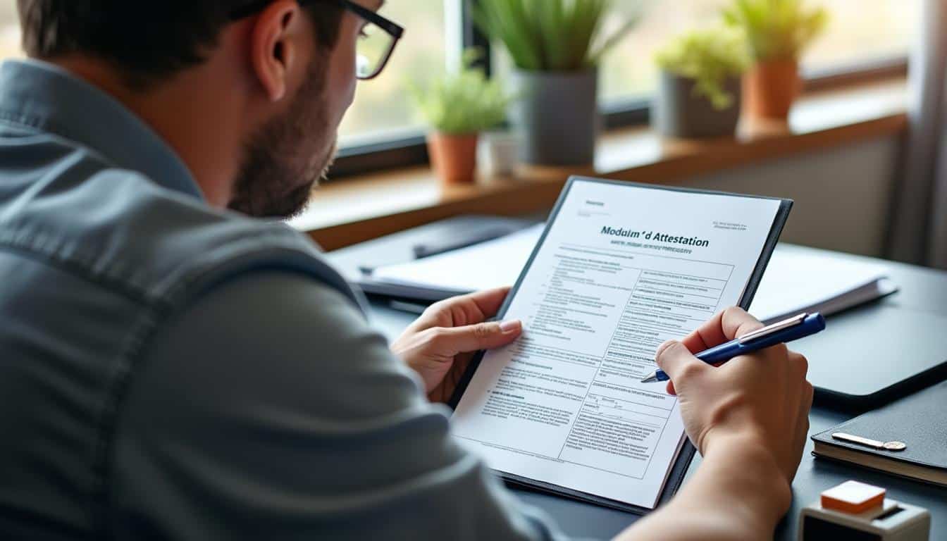 Illustration: Définition et utilité du modèle d’attestation employeur pour la mutuelle obligatoire